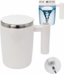 Rechargeable Self Stirring Mug - Magnetic Electric Auto Mixing Stainless Steel Cup for Office/Kitchen/Travel/Home Coffee/Tea/Hot Chocolate/Milk-430 ml/14.5 oz(White)