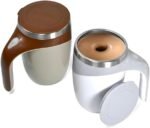 Self-Stirring Coffee Mug with Lid Rechargeable Helps keep drinks warm with lid Automatic Stirring Cup Mixer Travel Mugs to go for Mens Women Auto Self Mixing Coffee Cups Taza de Cafe