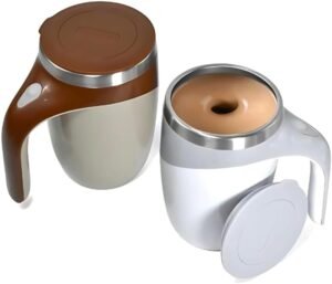 Self-Stirring Coffee Mug with Lid Rechargeable Helps keep drinks warm with lid Automatic Stirring Cup Mixer Travel Mugs to go for Mens Women Auto Self Mixing Coffee Cups Taza de Cafe