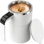 Self Stirring Coffee Mug, Electric Auto Mixing Cup for Coffee & Protein Shakes, Rechargeable, 13 oz Black, Perfect for Office & Home Use