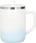 Self Stirring Coffee Mug, Ceramic Rechargeable Automatic Stirring Cup for Hot Chocolate Milk, 360mL Blue White Gradient Glaze