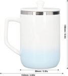 Self Stirring Coffee Mug, Ceramic Rechargeable Automatic Stirring Cup for Hot Chocolate Milk, 360mL Blue White Gradient Glaze
