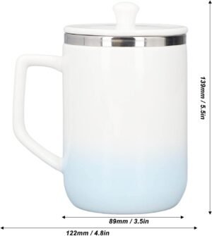 Self Stirring Coffee Mug, Ceramic Rechargeable Automatic Stirring Cup for Hot Chocolate Milk, 360mL Blue White Gradient Glaze