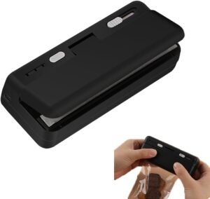 Mini Bag Sealer, USB Charger Potato Chip Bags Heat Sealer Capper, Reseals Snack Plastic Bag Heat Seal and Cutter, Sealing Machine Vacuum Impulse For  Cereal Bags, Chip Bag Crimper