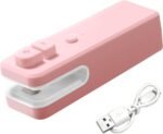 Small Bag Sealer, 4.3 In Pink Rechargeable Type 5W 400mAh Vacuum Sealer fo All Food Bag Sealering (pink)