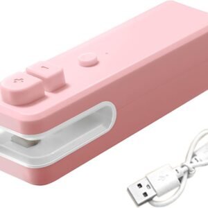 Small Bag Sealer, 4.3 In Pink Rechargeable Type 5W 400mAh Vacuum Sealer fo All Food Bag Sealering (pink)
