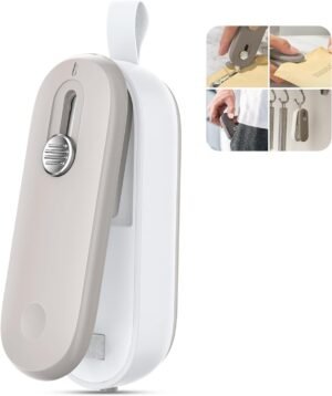 2 in 1 Mini Bag Sealer Heat Seal and Cutter With Lanyard - Portable Handheld Chip Heat Sealer for Snacks, Candies, Plastic Food Storage (Batteries Included)
