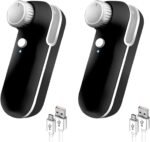 Portable 2-In-1 USB Rechargeable Mini Plastic Bag Heat Sealer In Black And White(2 Pack Black)