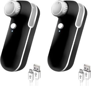 Portable 2-In-1 USB Rechargeable Mini Plastic Bag Heat Sealer In Black And White(2 Pack Black)
