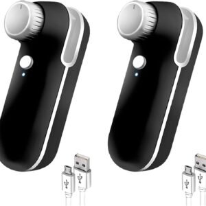 Portable 2-In-1 USB Rechargeable Mini Plastic Bag Heat Sealer In Black And White(2 Pack Black)