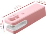 Small Bag Sealer, 4.3 In Pink Rechargeable Type 5W 400mAh Vacuum Sealer fo All Food Bag Sealering (pink)