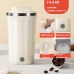 13.5 OZ Self Stirring Coffee Mug Automatic Mixing Cup Magnetic Stirring Coffee Mug (White)