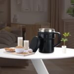 Coffee Mug 320 ML Mixing Cup Automatic Self Stirring Mug Stainless Steel Magnetic Heating Mug Coffee Milk Mixing Cup No Battery Required,Pink