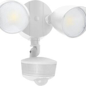 34W 3700 Lumen LED Security Light Motion Sensor Outdoor Lights with Night Light, 5000K Daylight, IP65 Waterproof, Dusk to Dawn, Hardwired Motion Detector Flood Light for Garage, Yard-White