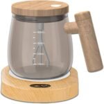 Self Stirring Coffee Mug, 400ML Self Stirring Mug Electric Mixing Mug High Borosilicate Glass Mixing Coffee Mug With 55° Constant Temperature Coaster Suitable for Coffee/Milk/Egg