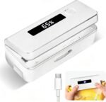 Mini Bag Sealer, 4.7" Potato Chip Bags Heat Sealer with LED Power Display & 9 Adjustable Gears, Capper Bag Reseal & Cutter, Rechargeable Sealing Machine Impulse For Snack Plastic Bag  Cereal Bags