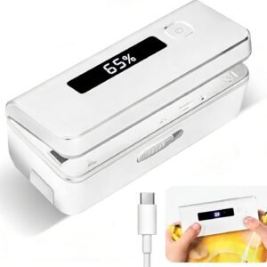 Mini Bag Sealer, 4.7" Potato Chip Bags Heat Sealer with LED Power Display & 9 Adjustable Gears, Capper Bag Reseal & Cutter, Rechargeable Sealing Machine Impulse For Snack Plastic Bag Cereal Bags