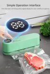 Mini Vacuum Sealer, 3 in 1 Cordless Handheld Vacuum Sealer for Dry/Moist Food Storage with 4 Snack Bags, Heat Sealer for Chip Bags, Inflation Pump for Balls/Swim Ring with 1 Needle/1 Nozzle (Green)
