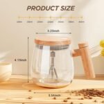 Self Stirring Mug, Electric Mixing Cup Lightweight Self Stirring Coffee Mug Electric High Speed Mixing Cup For Stir Mixed Drink Office Milk Protein for Office Home 400ml (Clear)