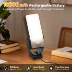 Motion Sensor Outdoor Light, 10000mAh Rechargeable Battery Operated Outdoor Light with Remote 3 Modes & Dimmable 3000-6000K, IP65 Waterproof Outdoor Security Light for Garage,Fences,Patio,Garden