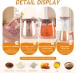 Self Stirring Coffee Mug, High Borosilicate Glass Mixing Cup, 400 ml / 13.5 oz Automatic Mug for Coffee, Matcha and Milk, 6000 RPM 48 dB Artistic Desk Mug for Home Office, Vintage Amber