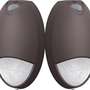 Outdoor Led Emergency Light with Battery Backup Photocell Sensor Self Test Diagnostics, Aluminum Exterior Waterproof Commercial Wall Pack Emergency Lighting Fixtures 120-277VAC UL Certified (2 Pack)