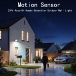 60W LED Outdoor Wall Light – 360° Adjustable Head, Motion Sensor, Color Temperature Adjustable (3000K/4000K/6500K) Waterproof Security Lighting for Garage, Porch & Yard